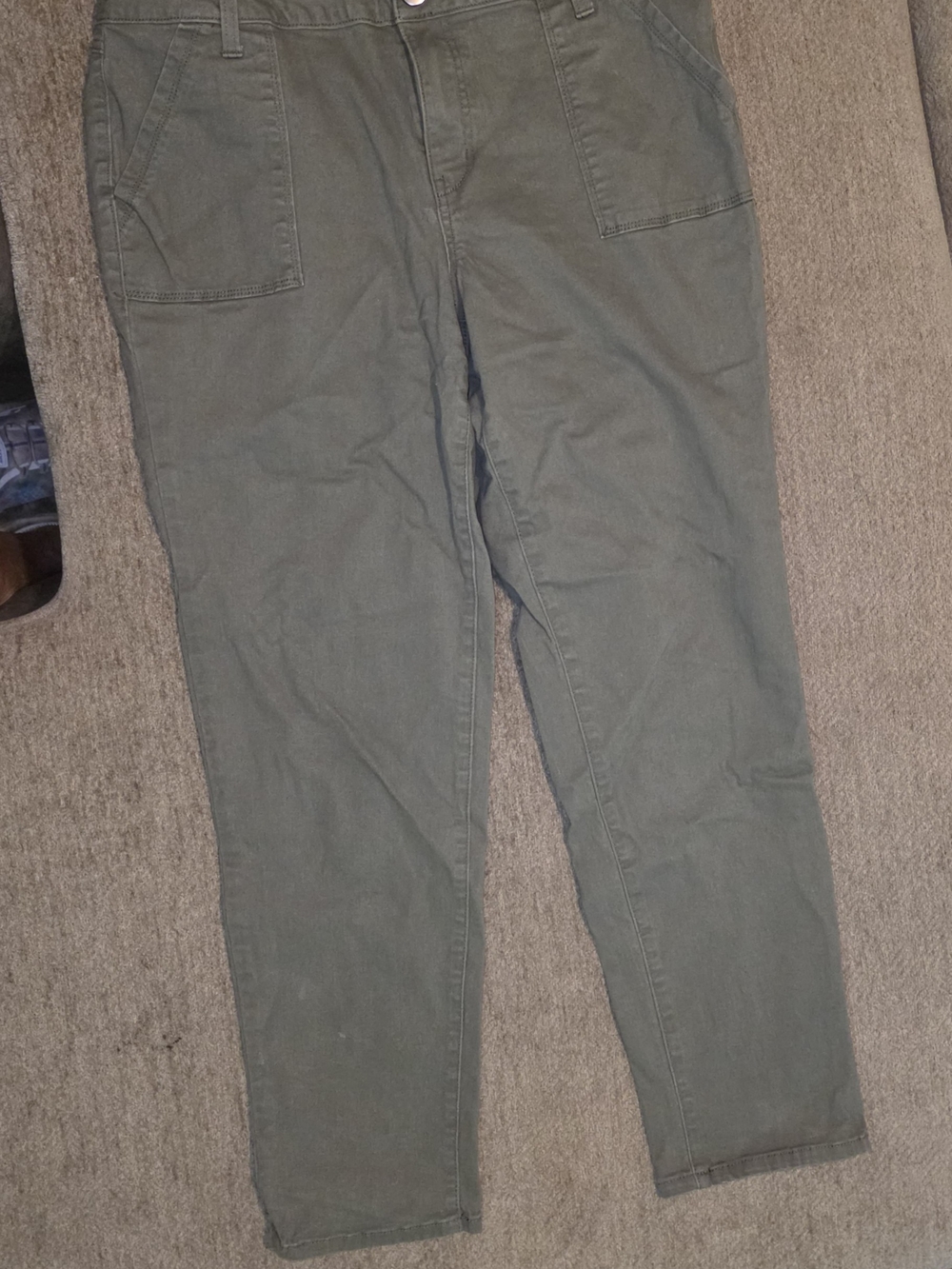 1822's Womens Olive Green Casual Utility Pants Size 14